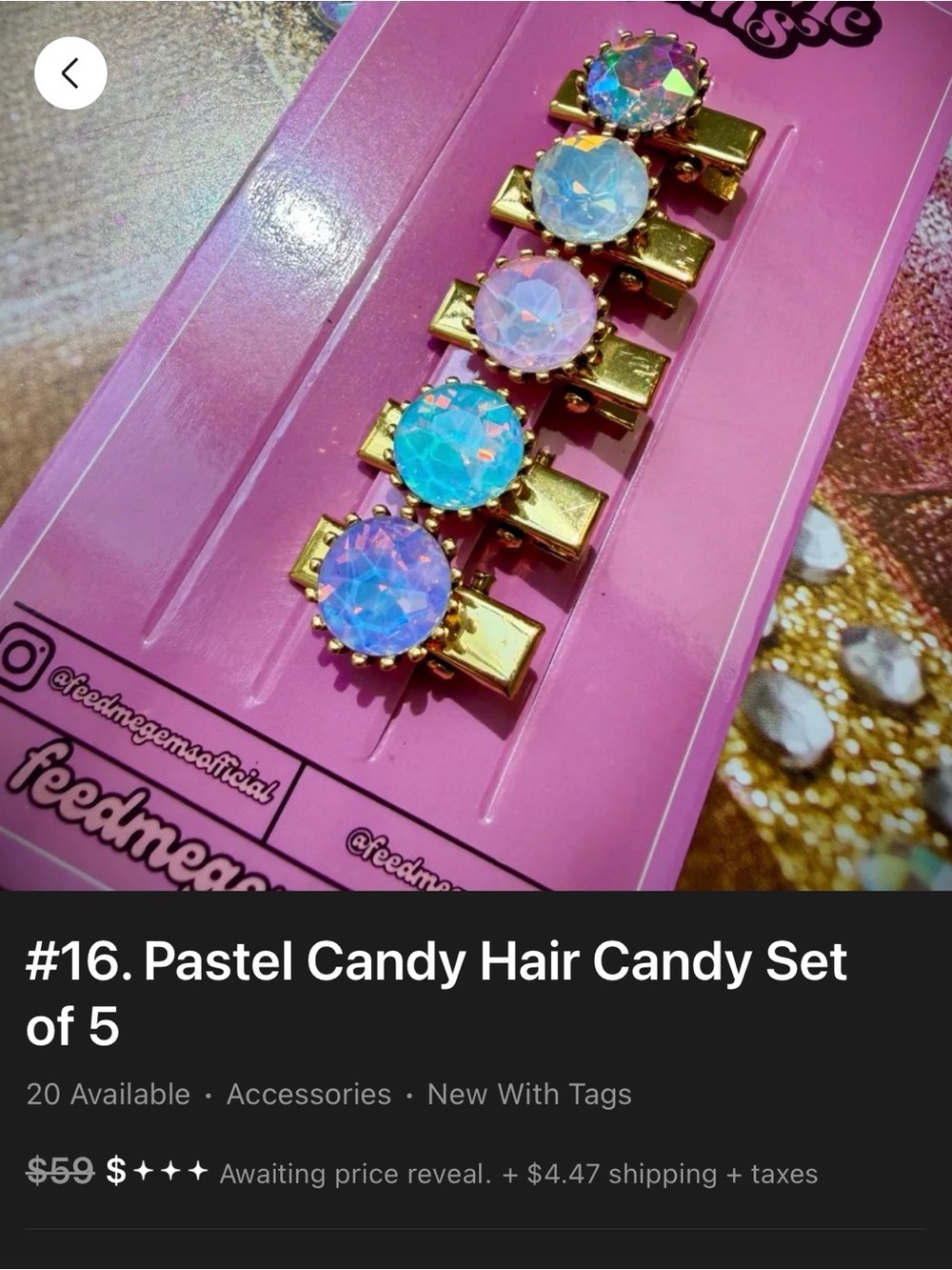 Feed Me Gems Pastel Hair Candy Set of 5 New!!! $64 - Picture 3 of 5